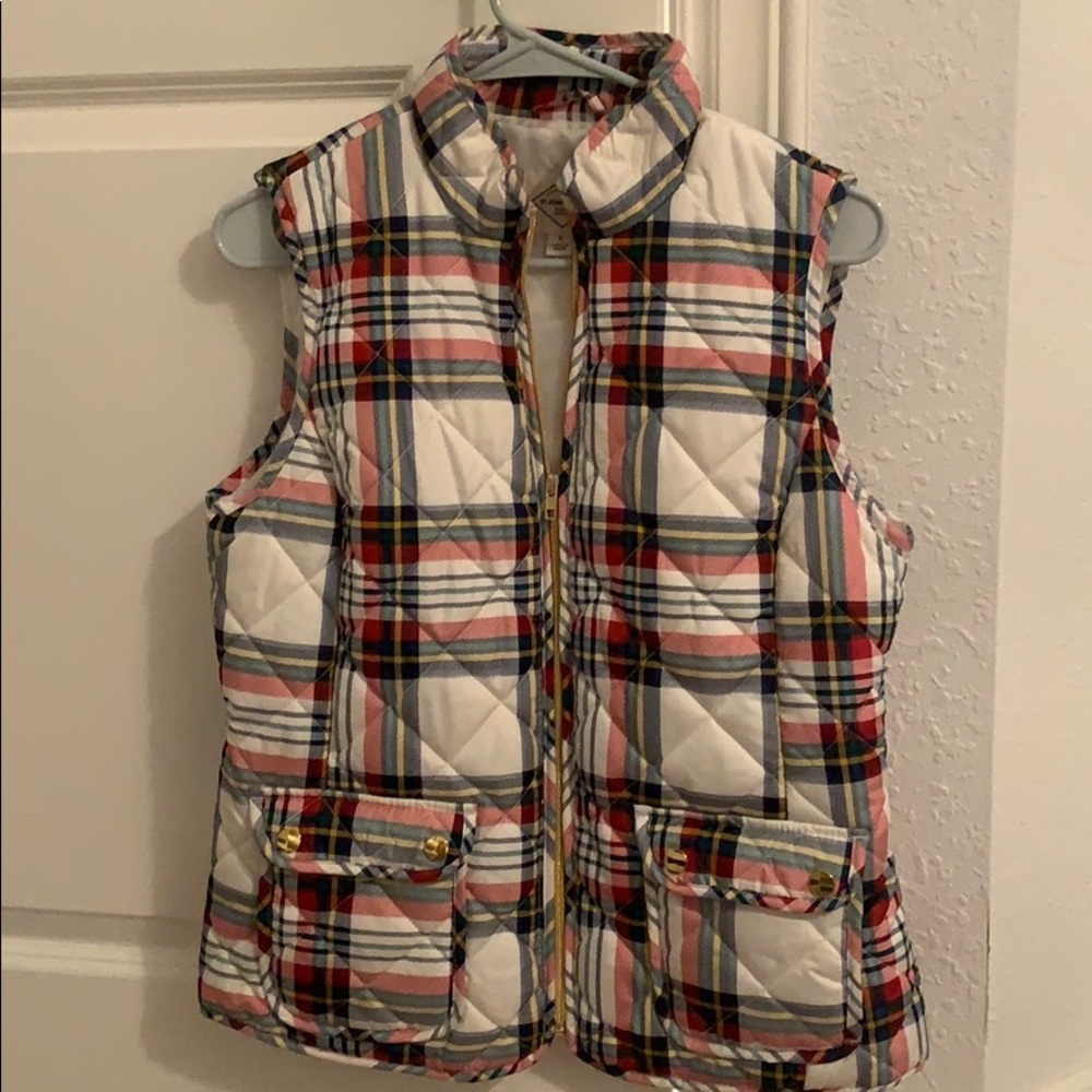 Plaid puffer vest